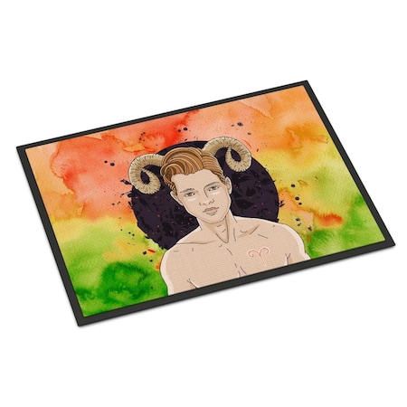 Carolines Treasures 24 x 36 in. Aries Zodiac Sign Indoor or Outdoor Mat BB7317JMAT